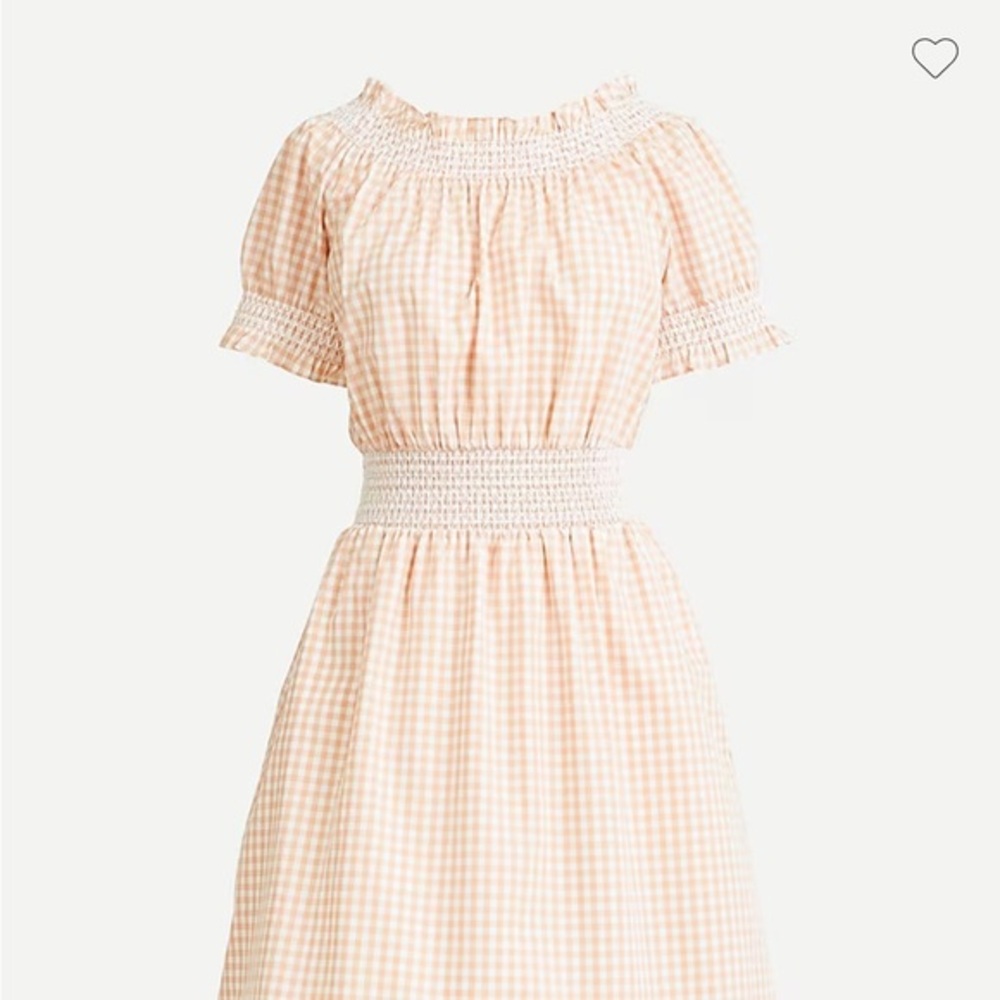 J. Crew Tan and White Gingham Dress